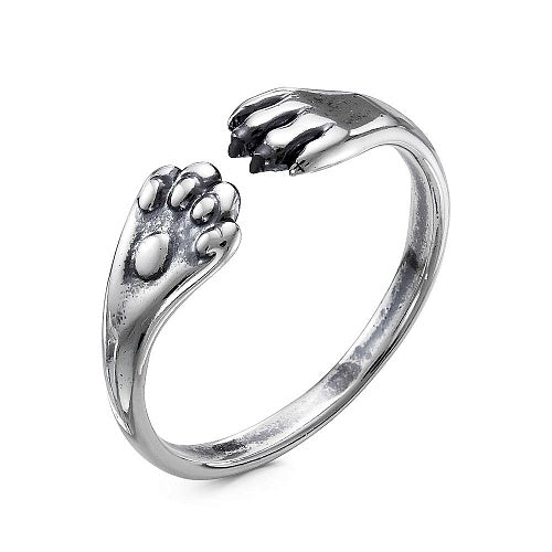 Paws silver plated ring