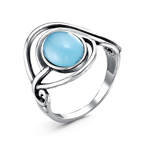 Silver plated ring. Imitation agate