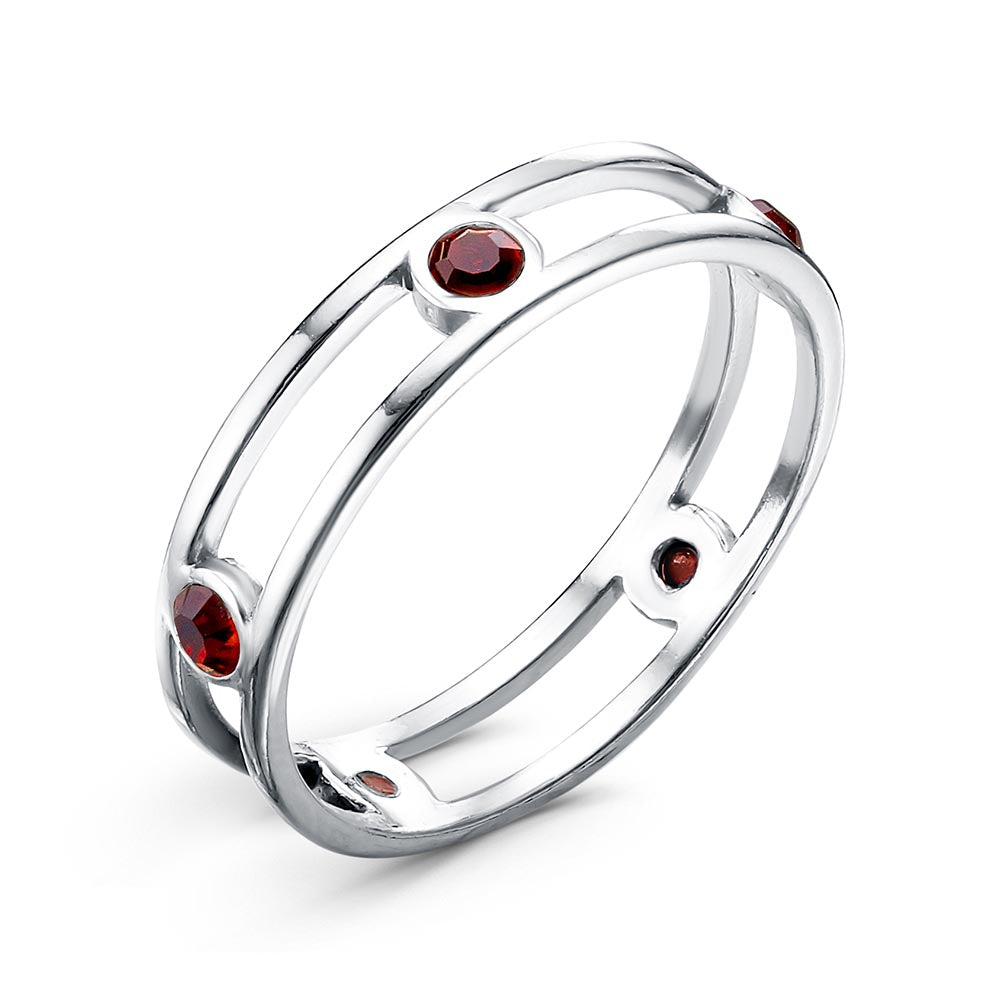 Silver plated ring with cubic zirconia