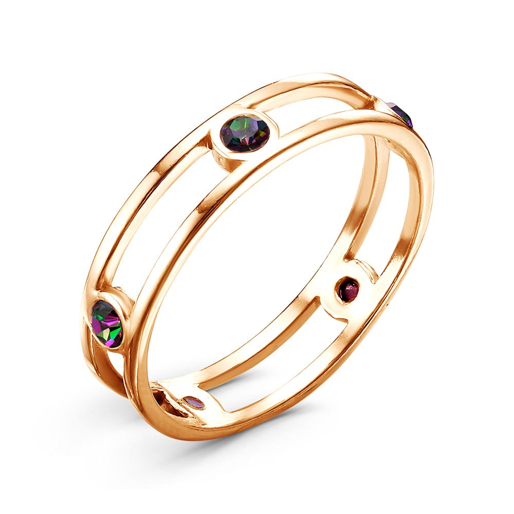 Gold plated ring with cubic zirconia