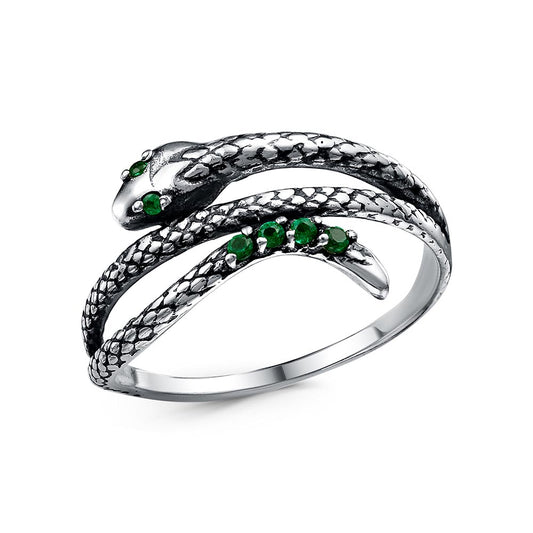 Serpent silver plated ring