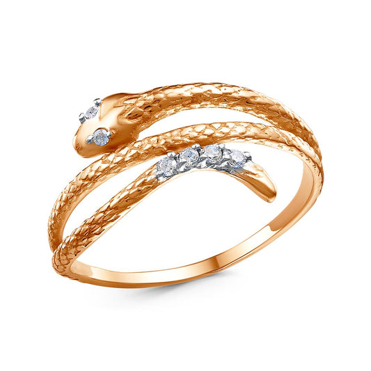 Serpent gold plated ring