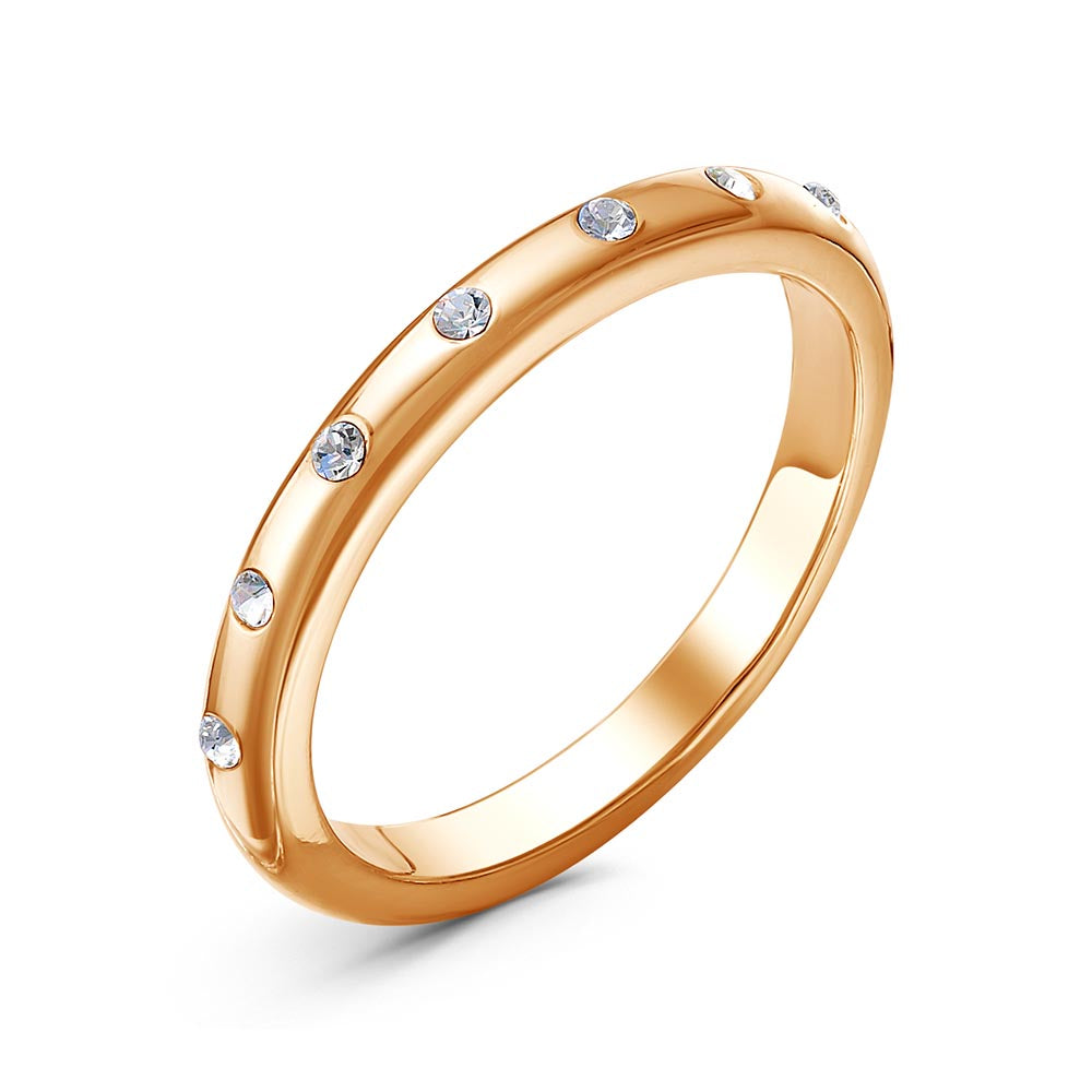 Gold plated ring with cubic zirconia