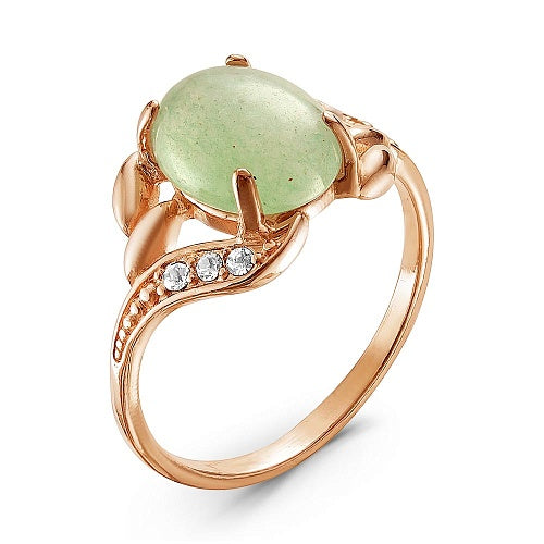 La vie en rose gold plated ring with nephritis cubic zirconia