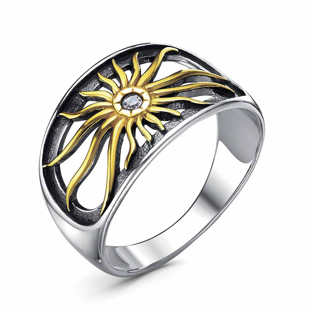 Silver plated ring with cubic zirconia