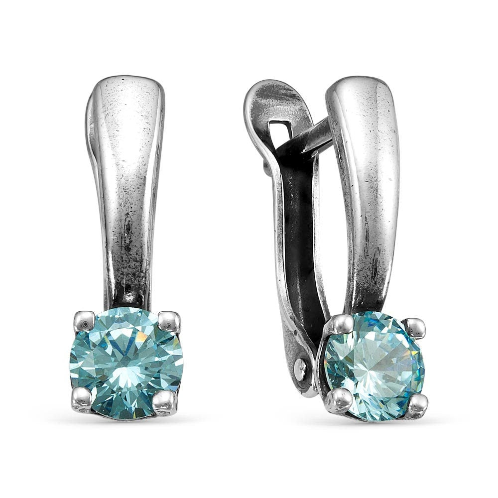 Earrings silver plated with cubic zirconia