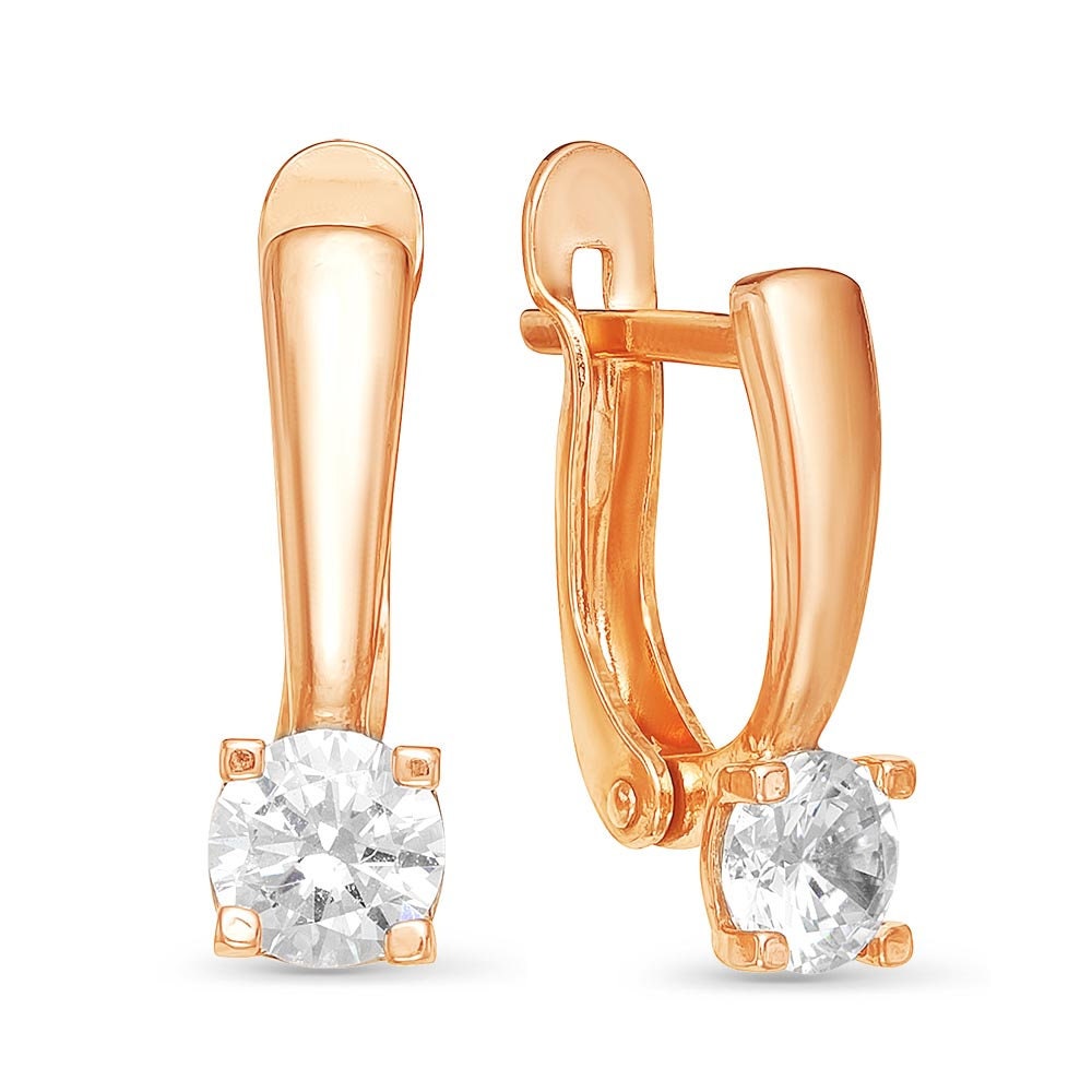 Earrings silver plated with cubic zirconia