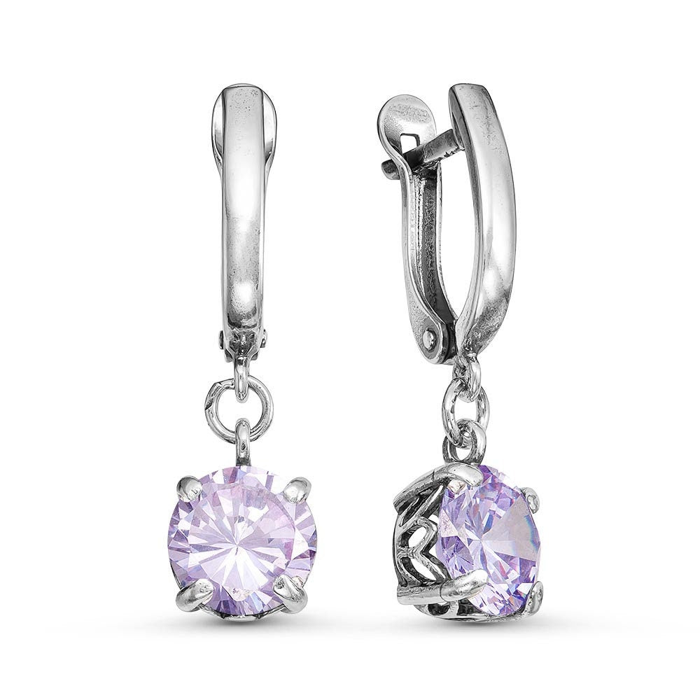 Earrings silver plated with cubic zirconia