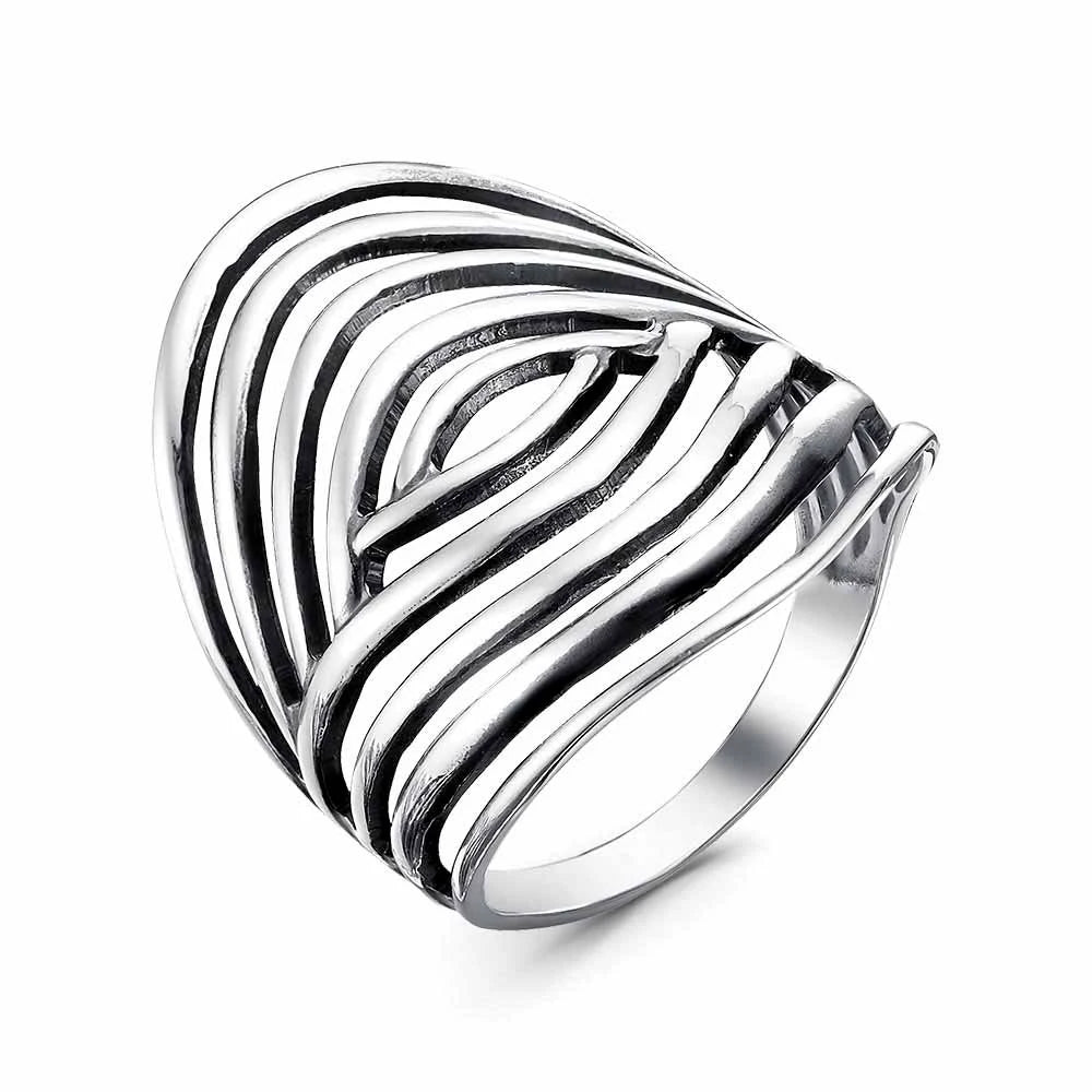 Circles on the water silver plated ring