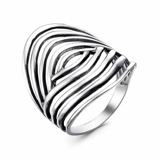 Circles on the water silver plated ring
