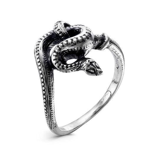 Serpent silver plated ring
