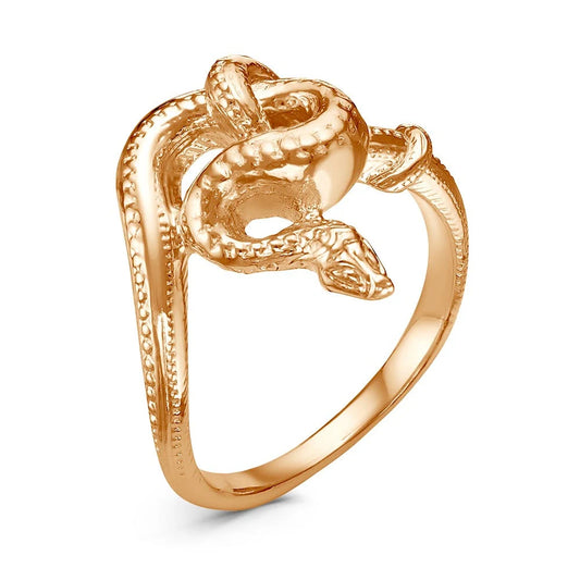 Serpent gold plated ring