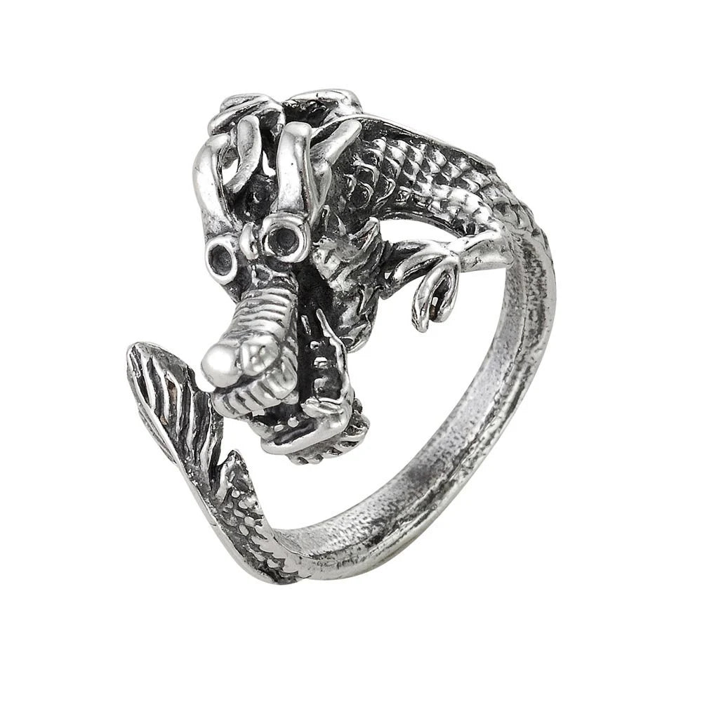 Dragon silver plated ring