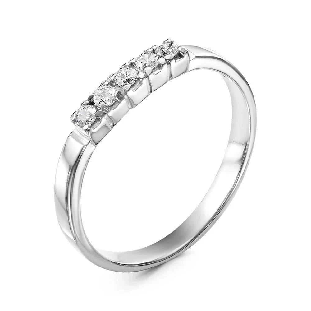 Silver plated ring with cubic zirconia