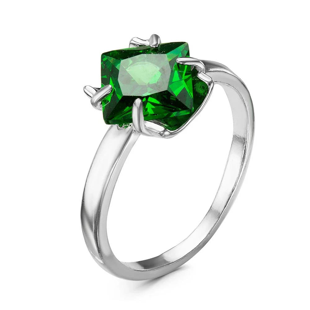 Silver plated ring with cubic zirconia