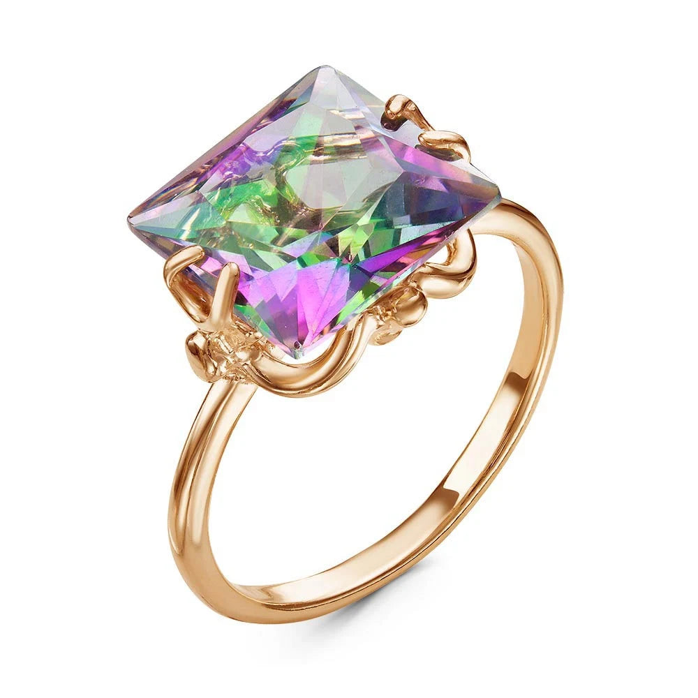Gold plated ring with cubic zirconia