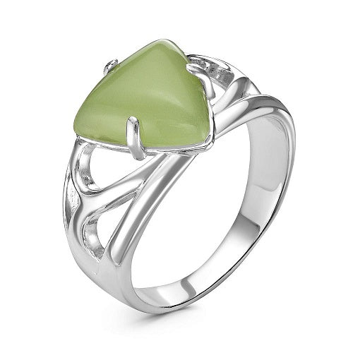 Silver plated ring with nephritis (man made)