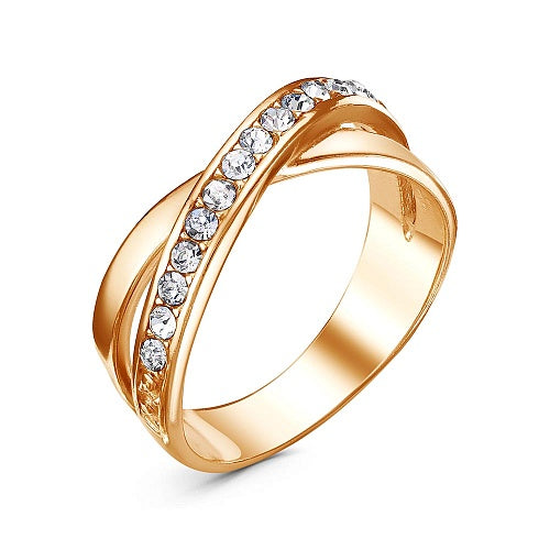 Gold plated ring with cubic zirconia
