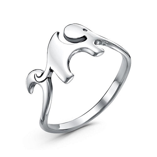 Elephant.Silver plated ring