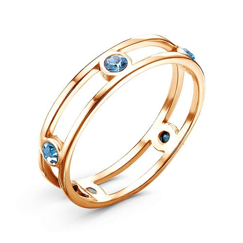 Gold plated ring with cubic zirconia