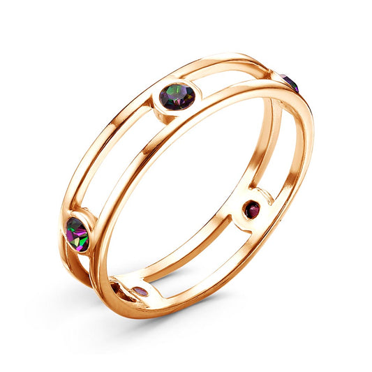 Gold plated ring with cubic zirconia