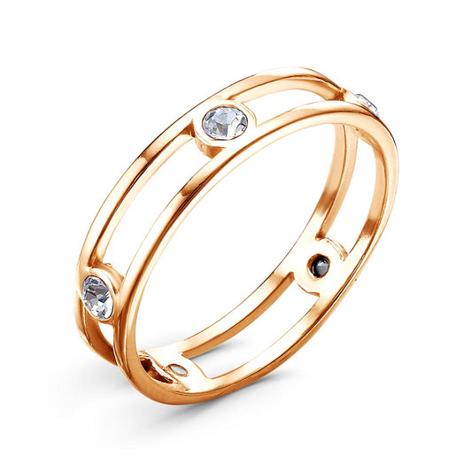 Gold plated ring with cubic zirconia