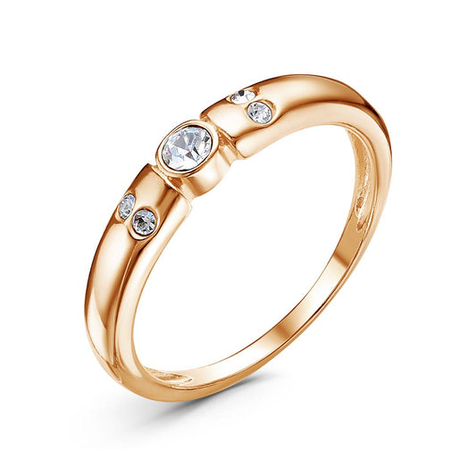 Gold plated ring with cubic zirconia