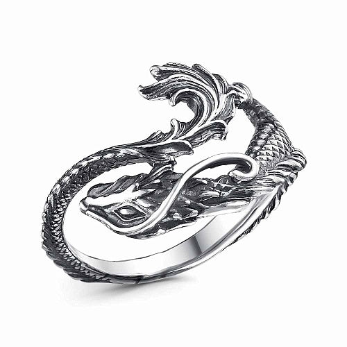 Dragon silver plated ring