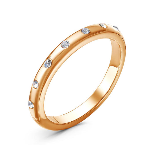 Gold plated ring with cubic zirconia