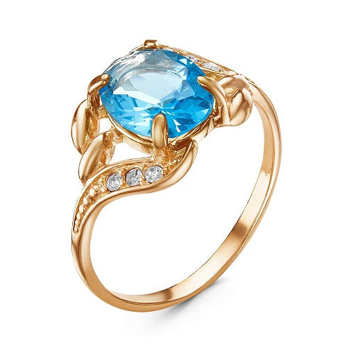 La vie en rose gold plated ring with cubic zirconia