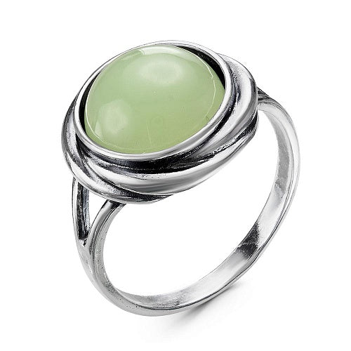 Silver plated ring with nephritis (man made)