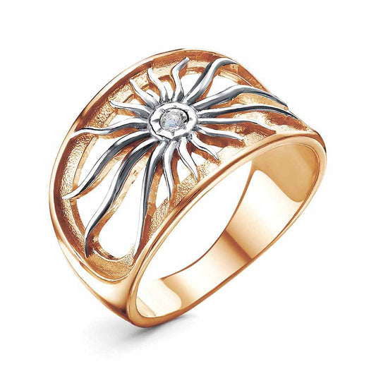 Gold plated ring with cubic zirconia