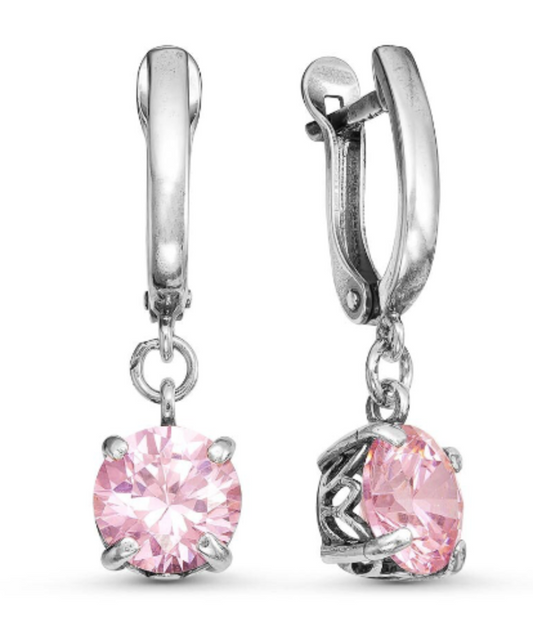 Earrings silver plated with cubic zirconia