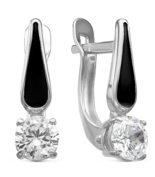 Earrings silver plated with cubic zirconia