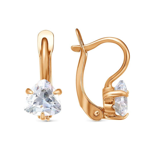 Earrings gold plated with cubic zirconia