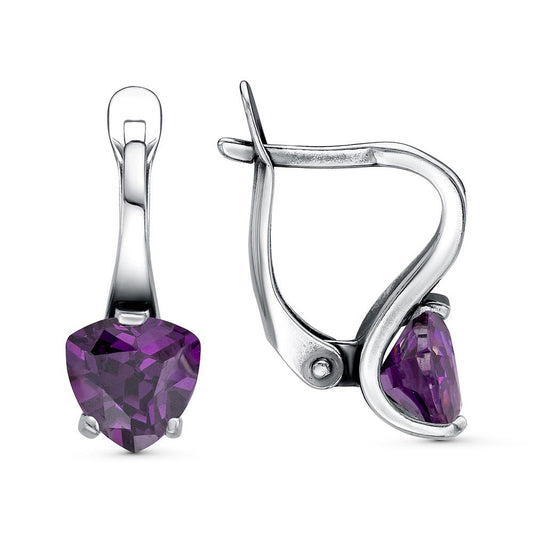 Earrings silver plated with cubic zirconia