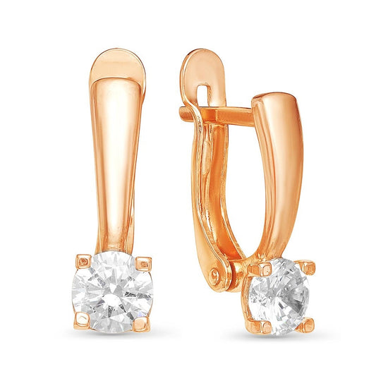 Earrings silver plated with cubic zirconia
