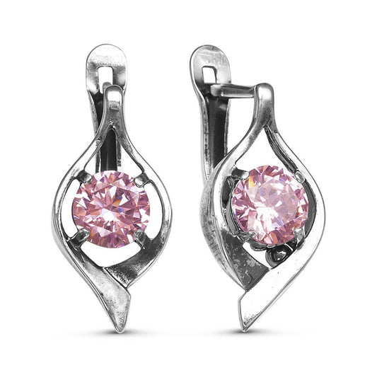Earrings silver plated with cubic zirconia