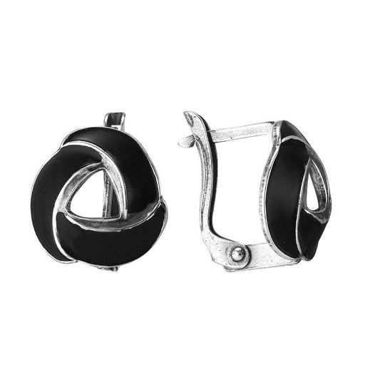 Earrings silver plated, enamel