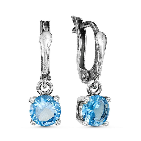 Earrings silver plated with cubic zirconia