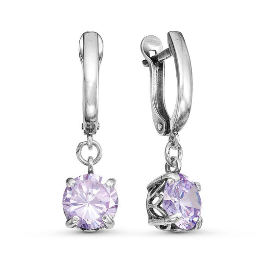 Earrings silver plated with cubic zirconia