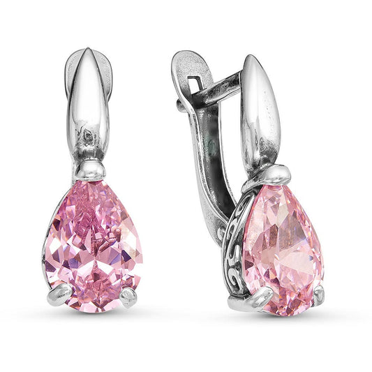 Earrings silver plated with cubic zirconia