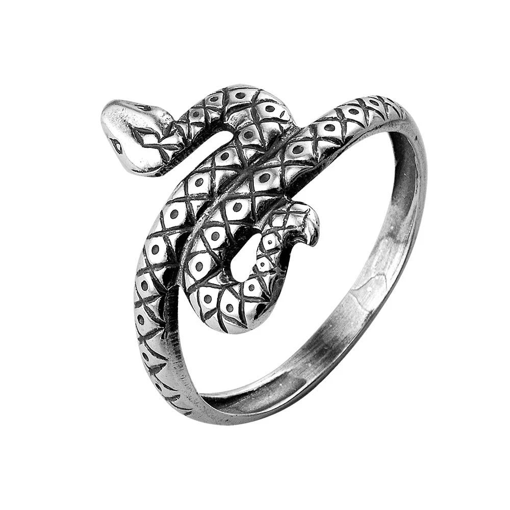 Snake silver plated ring
