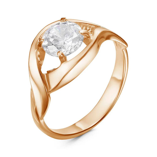 The Eye of Storm gold plated ring with cubic zirconia