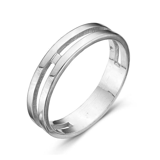 Duality silver plated ring band