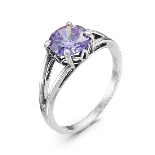 Timeless classic silver plated ring with cubic zirconia