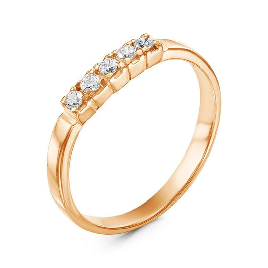 Gold plated ring with cubic zirconia