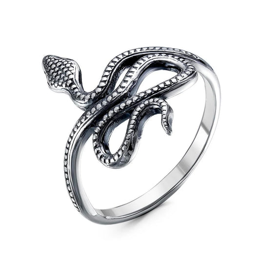 Snake silver plated ring