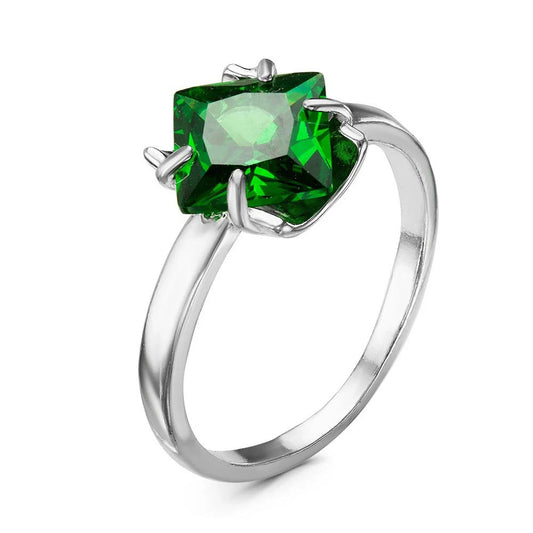 Silver plated ring with cubic zirconia