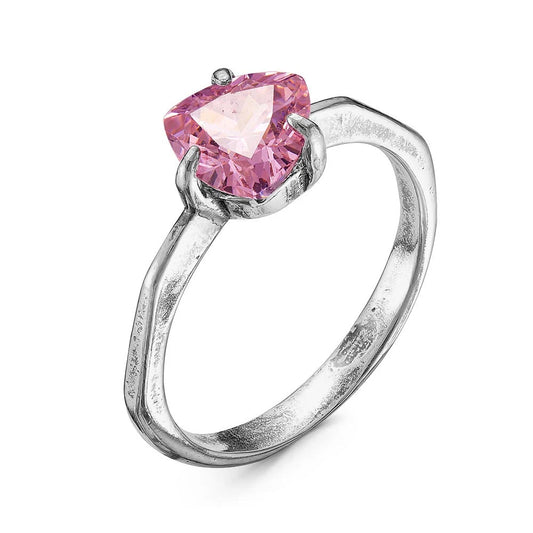 Silver plated ring with cubic zirconia